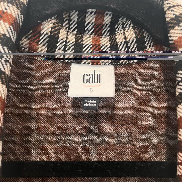 Cabi Jazzy Jacket Toffee Plaid Double Breasted Tartan Blazer 4118 Women Large - Picture 4 of 11